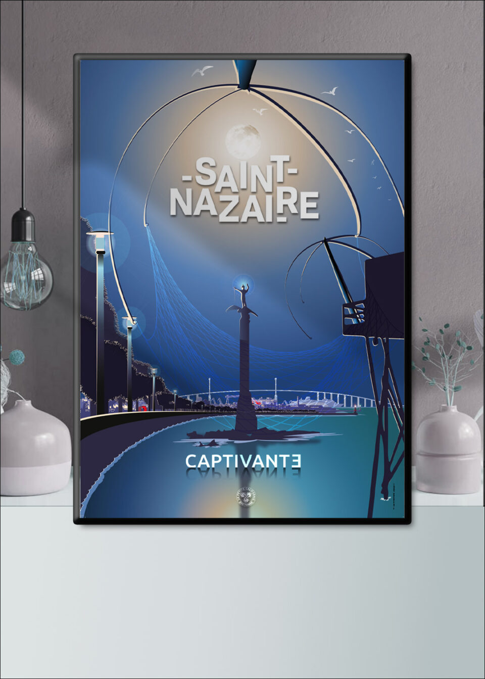 Déstockage affiche 30X40 cm SAINT-NAZAIRE CAPTIVANTE