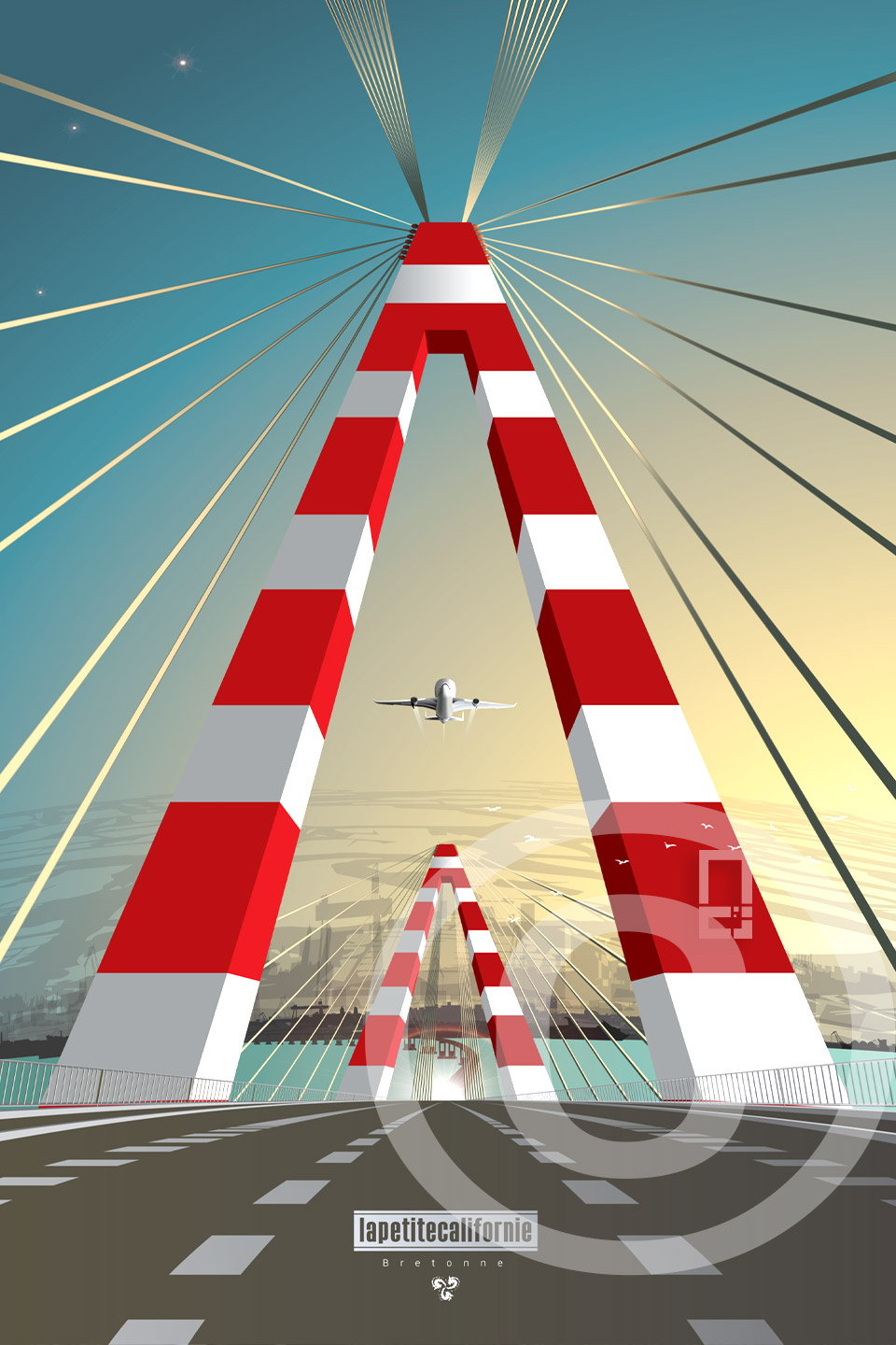 Affiche pont de Saint-Nazaire Airbus