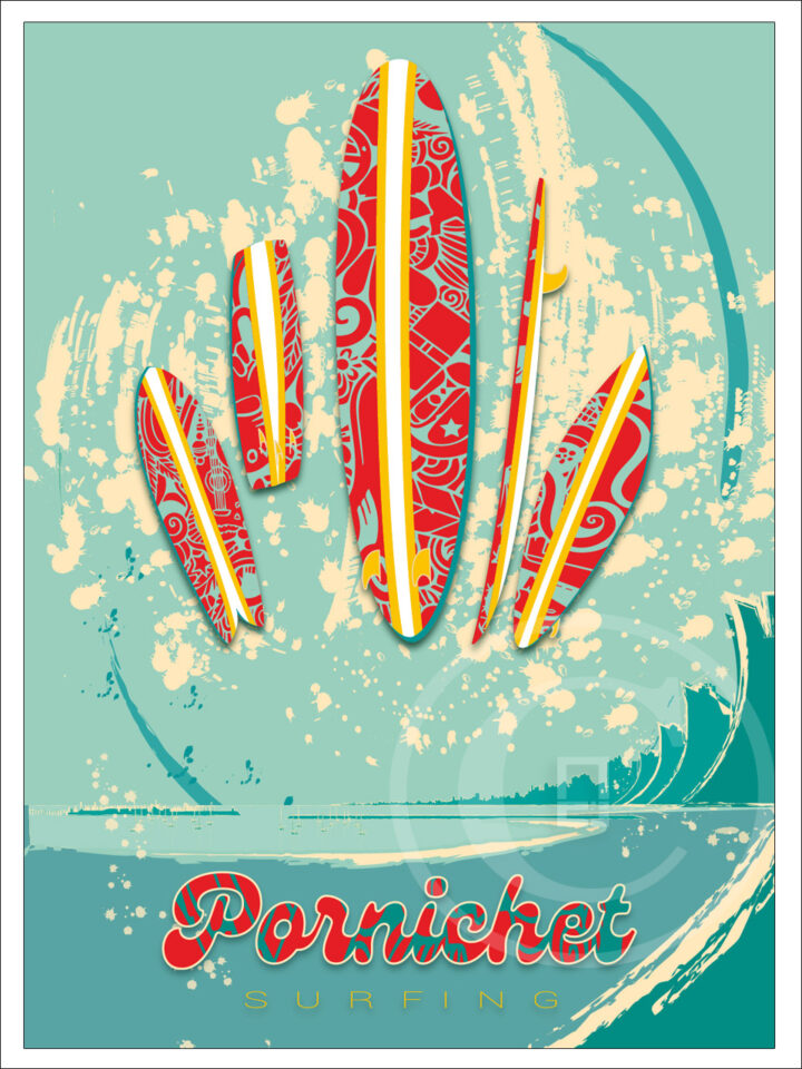 Affiche “PORNICHET SURFING”