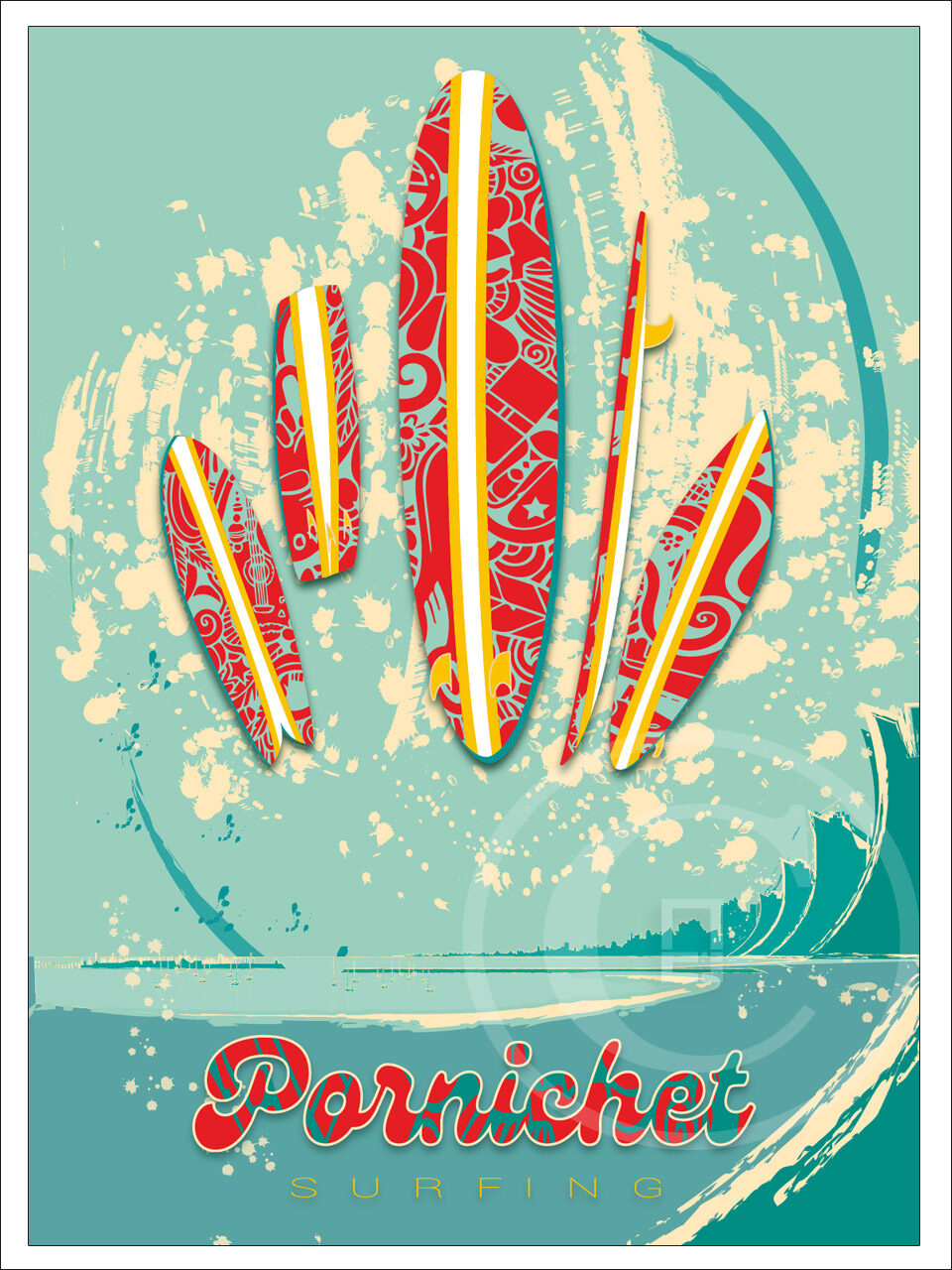 Affiches et tirages d'art PORNICHET SURFING