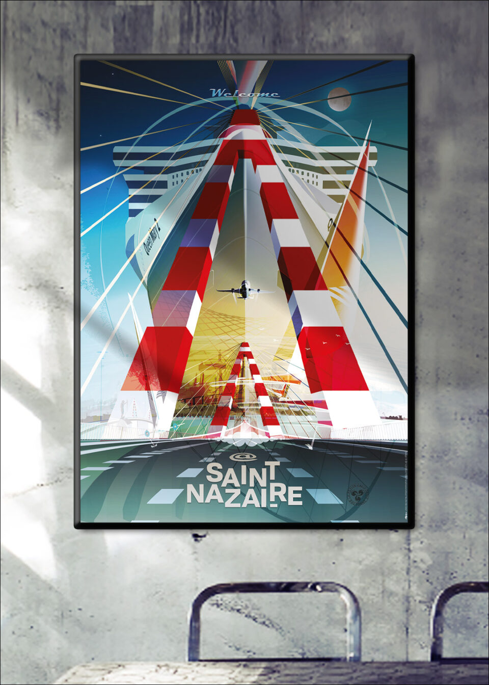 Déstockage affiche 50x70 cm SAINT-NAZAIRE FUSION II