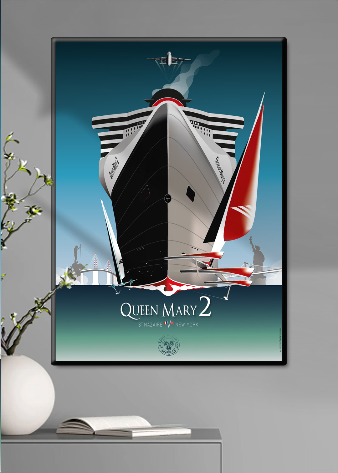 Déstockage affiche 30X40 cm QUEEN MARY 2 SAINT-NAZAIRE