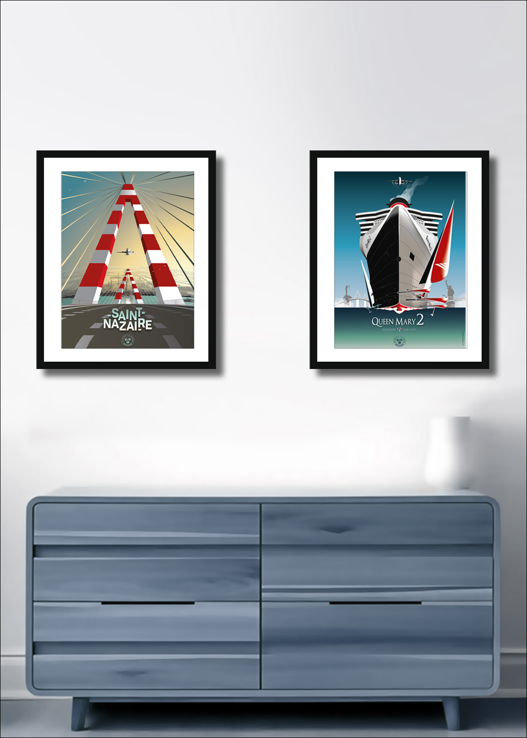Promo affiches PONT DE SAINT-NAZAIRE + QUEEN MARY 2